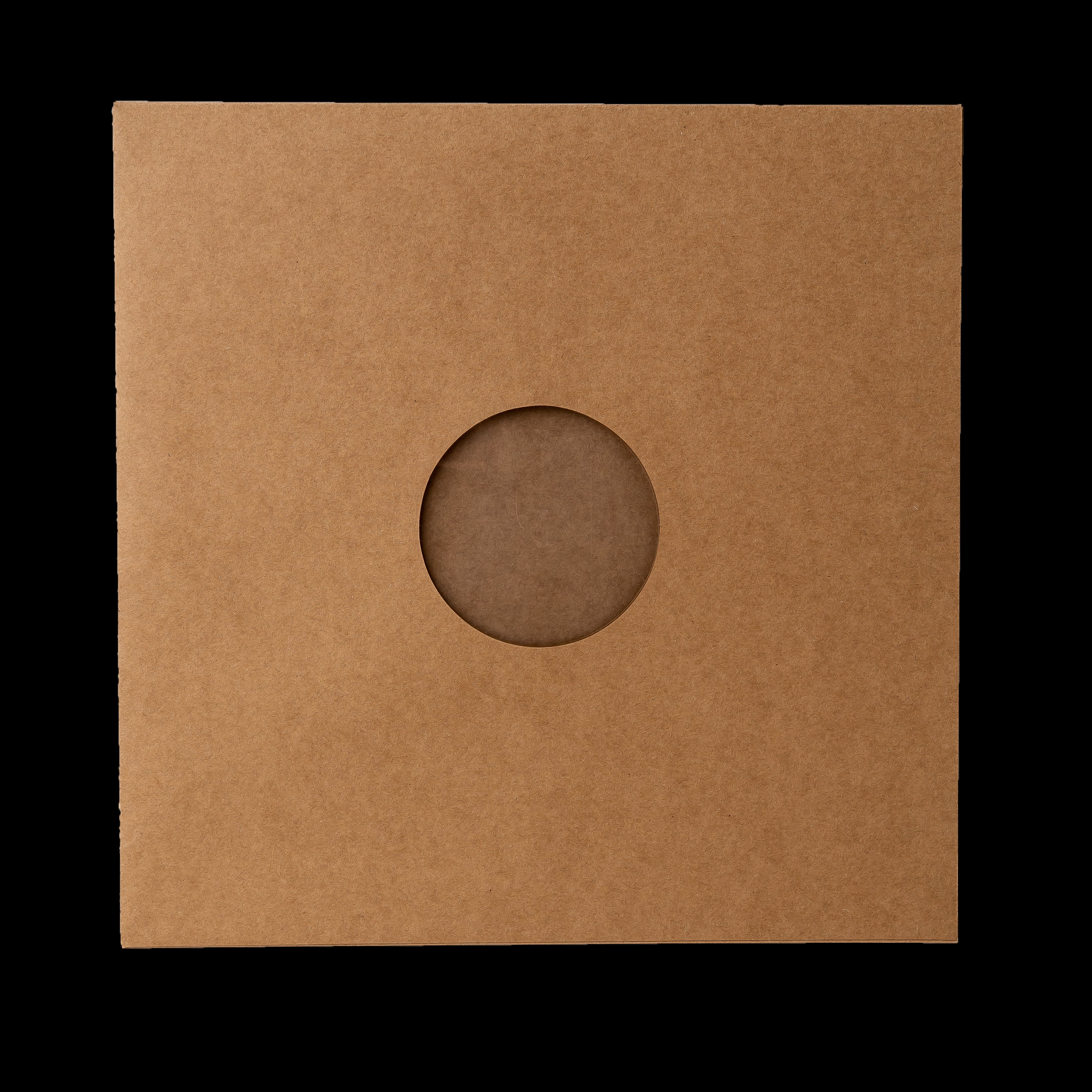 12" Blank Cardboard Jacket w/ Label Cutout & Built-In Clear Inner Sleeve