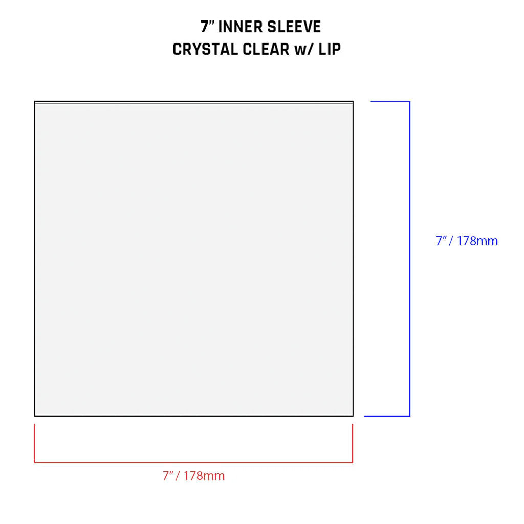 7" Crystal Clear Inner Sleeves w/ Lip - 3 mil (25 pack)