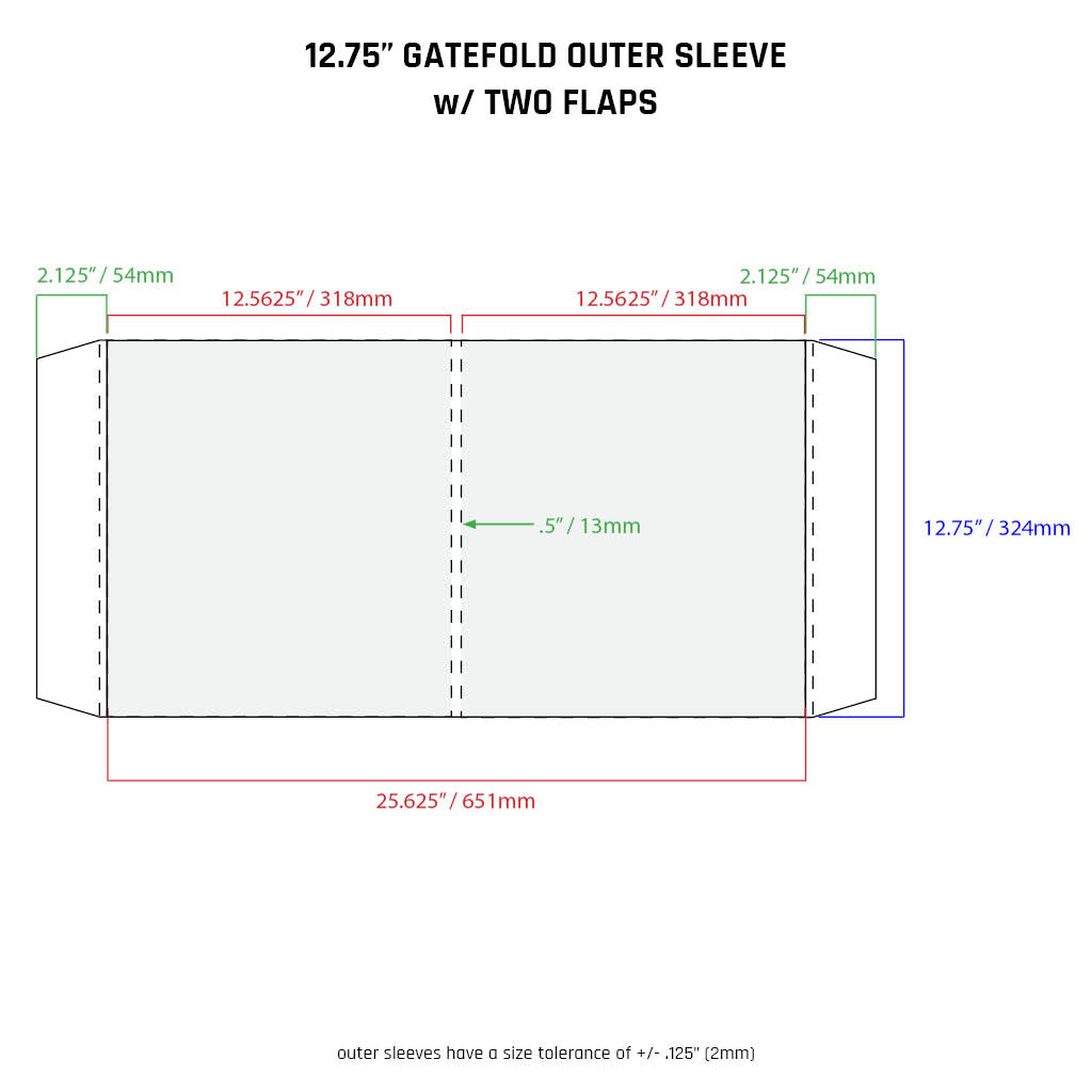 12.75" Gatefold Outer Sleeves w/ Two Flaps - 4mil (10 pack)