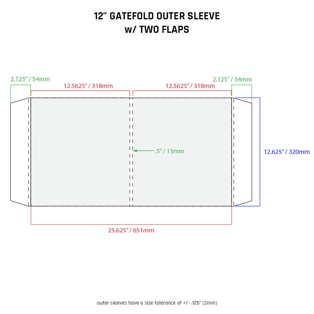 12" Gatefold Outer Sleeves w/ Two Flaps - 4mil (10 pack)