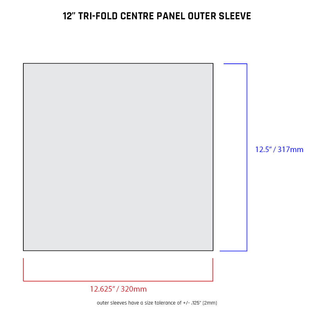 12" Tri-Fold Centre Panel Outer Sleeves - 4mil (25 pack)