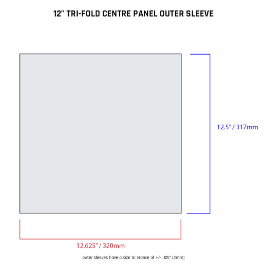 12" Tri-Fold Centre Panel Outer Sleeves - 4mil (25 pack)