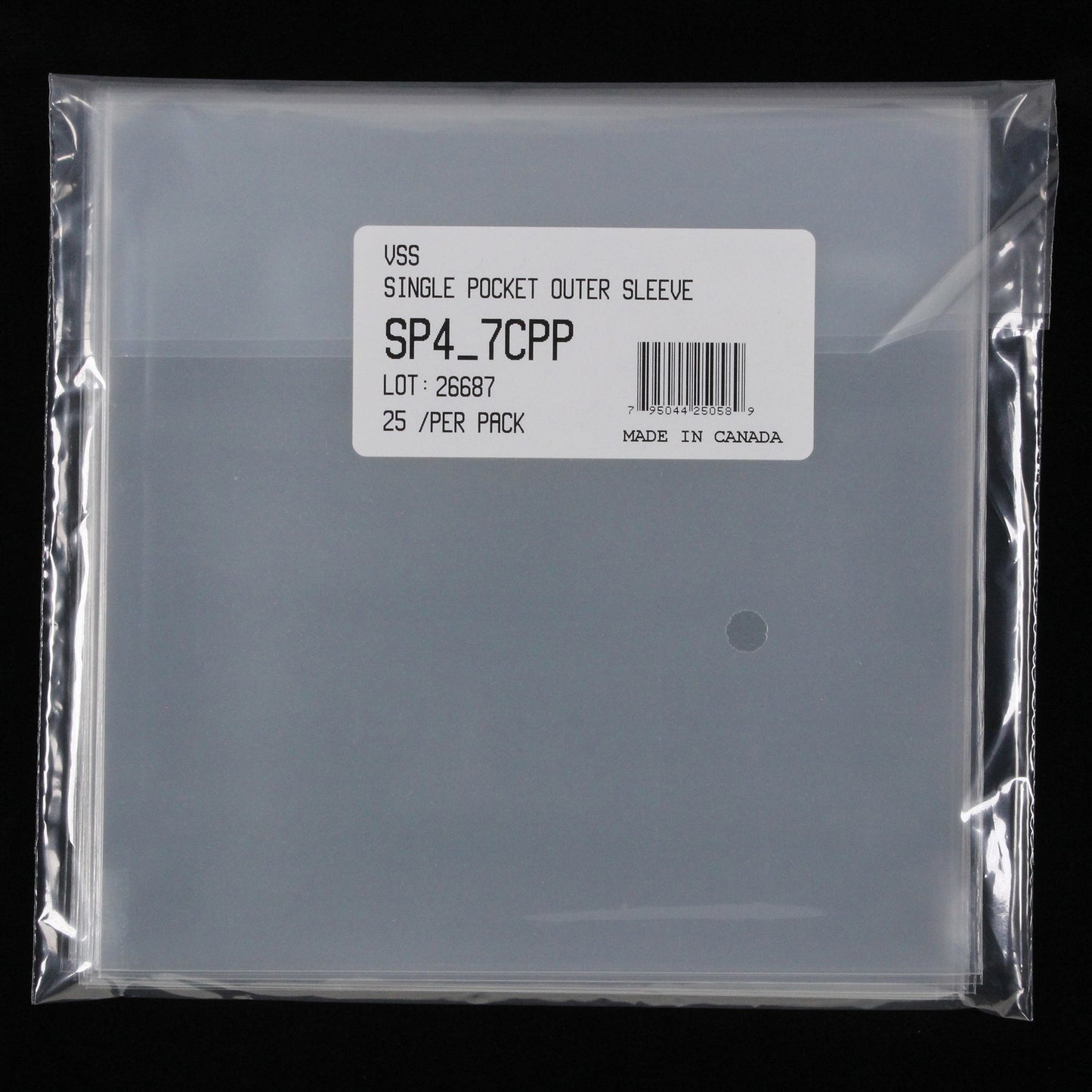 7" Single Pocket Outer Sleeves w/ No Flap - 4mil (25 pack) - Vinyl Storage Solutions