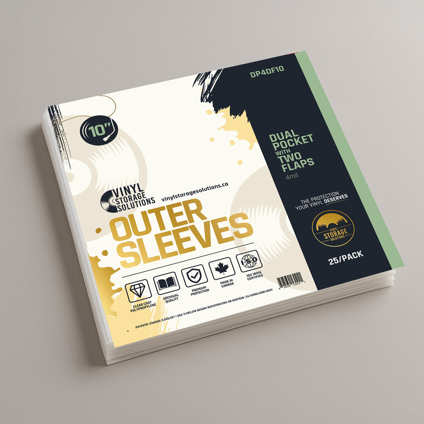 10" Dual Pocket Outer Sleeves w/ Two Flaps - 4mil (25 pack)