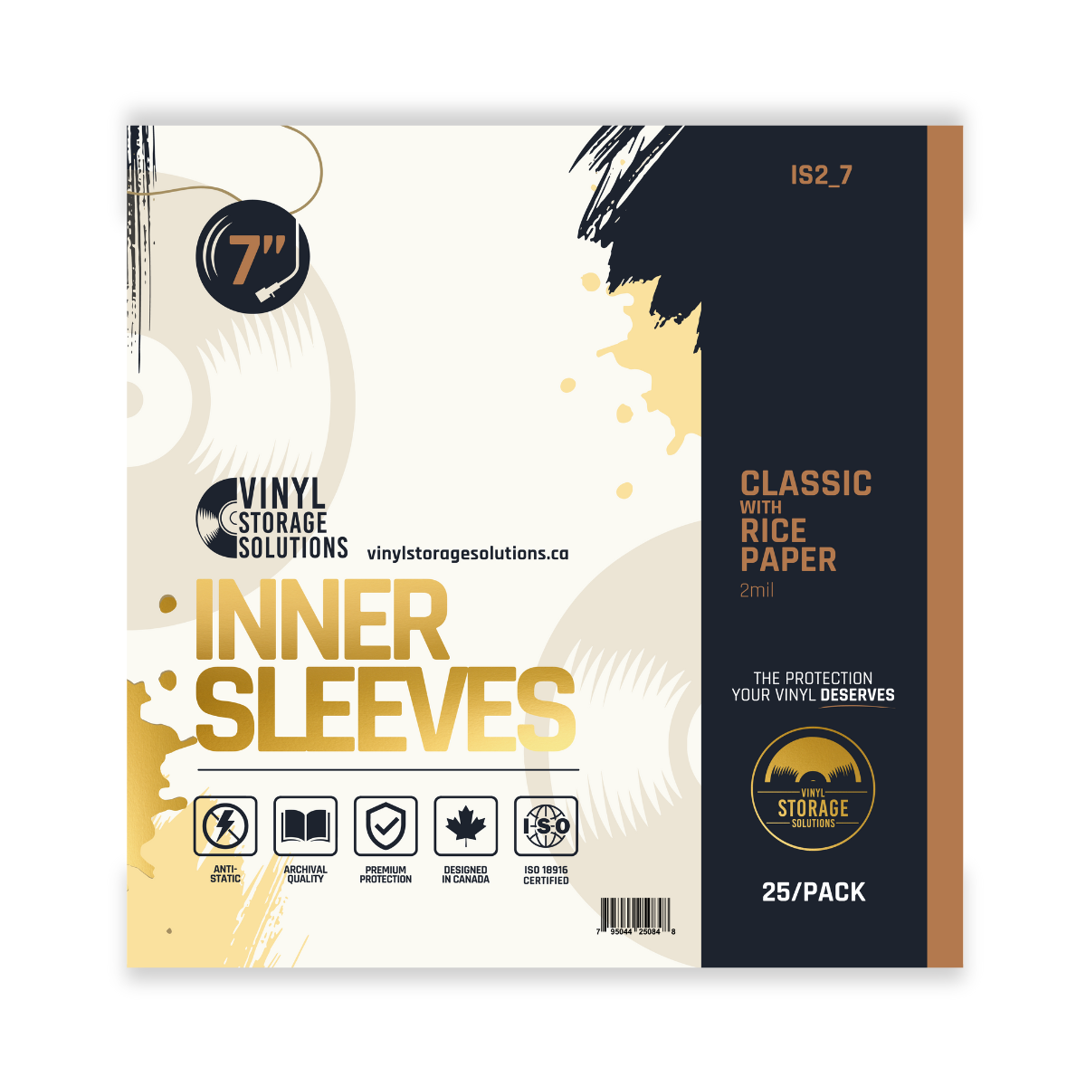 7" Inner Sleeves w/ Rice Paper - 2mil (25 pack)
