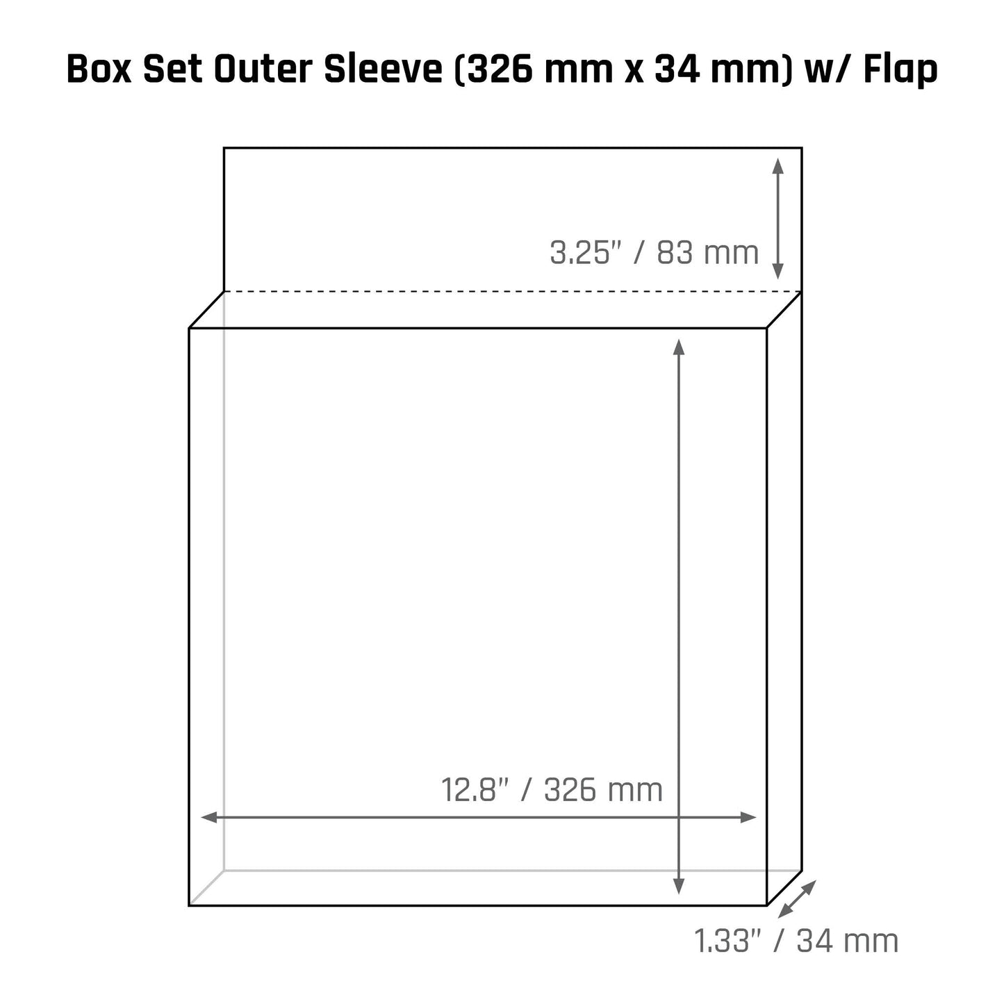 Box Set Outer Sleeve (326 mm x 34 mm) - 3mil - Vinyl Storage Solutions