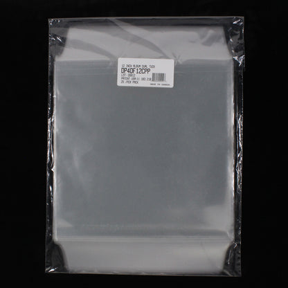 12" Dual Pocket Outer Sleeves w/ Two Flaps - 4mil (25 pack) - Vinyl Storage Solutions
