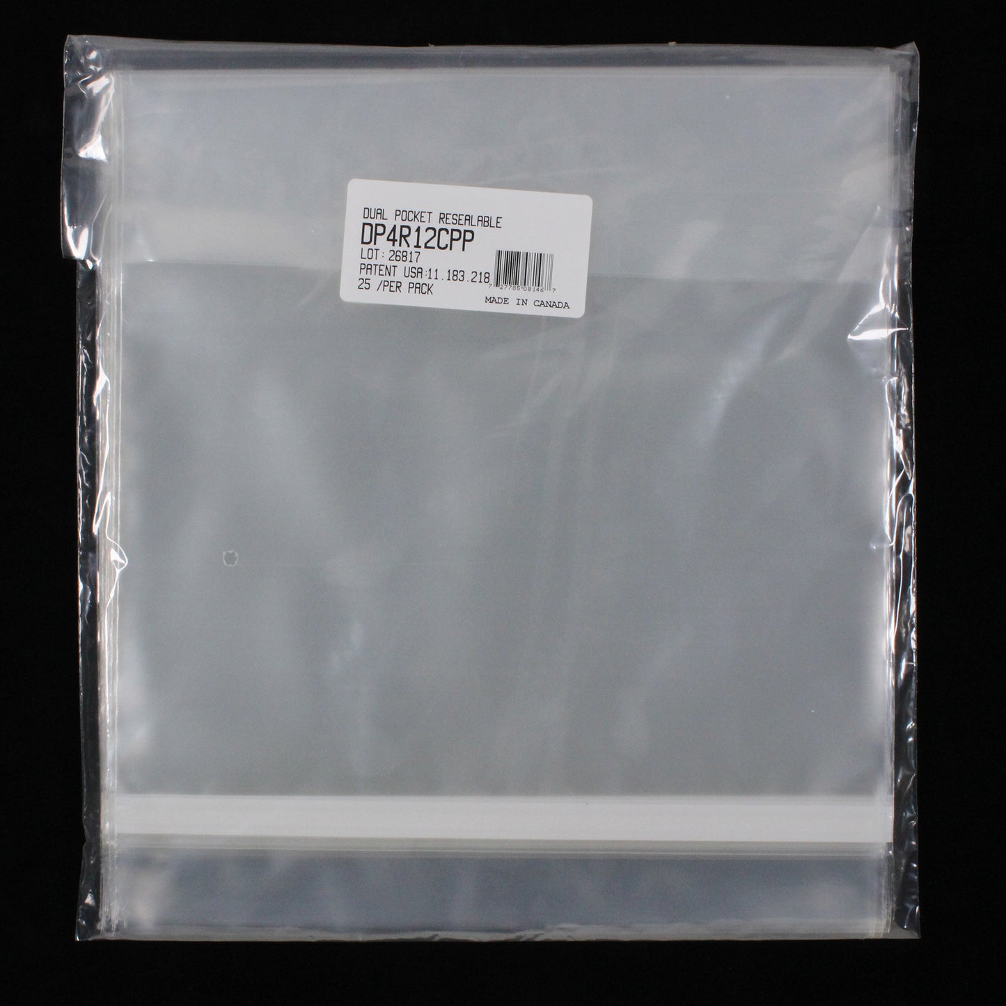 12" Dual Pocket Outer Sleeves w/ Sealable Flap (Tape on Body) - 4mil (25 pack) - Vinyl Storage Solutions