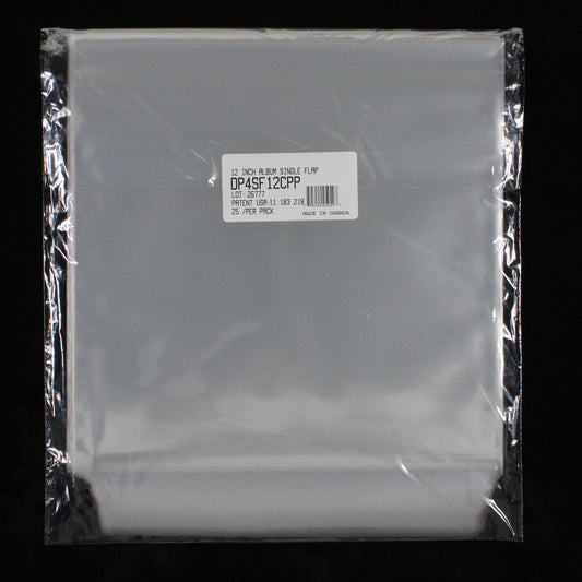 12" Dual Pocket Outer Sleeves w/ One Flap - 4mil (25 pack) - Vinyl Storage Solutions