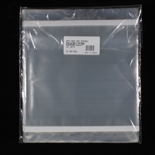 12" Multifunctional Outer Sleeves w/ Two Sealable Flaps - 4mil (25 pack) - Vinyl Storage Solutions