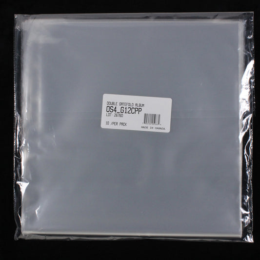 12" Gatefold Outer Sleeves w/ No Flaps - 4mil (10 pack) - Vinyl Storage Solutions