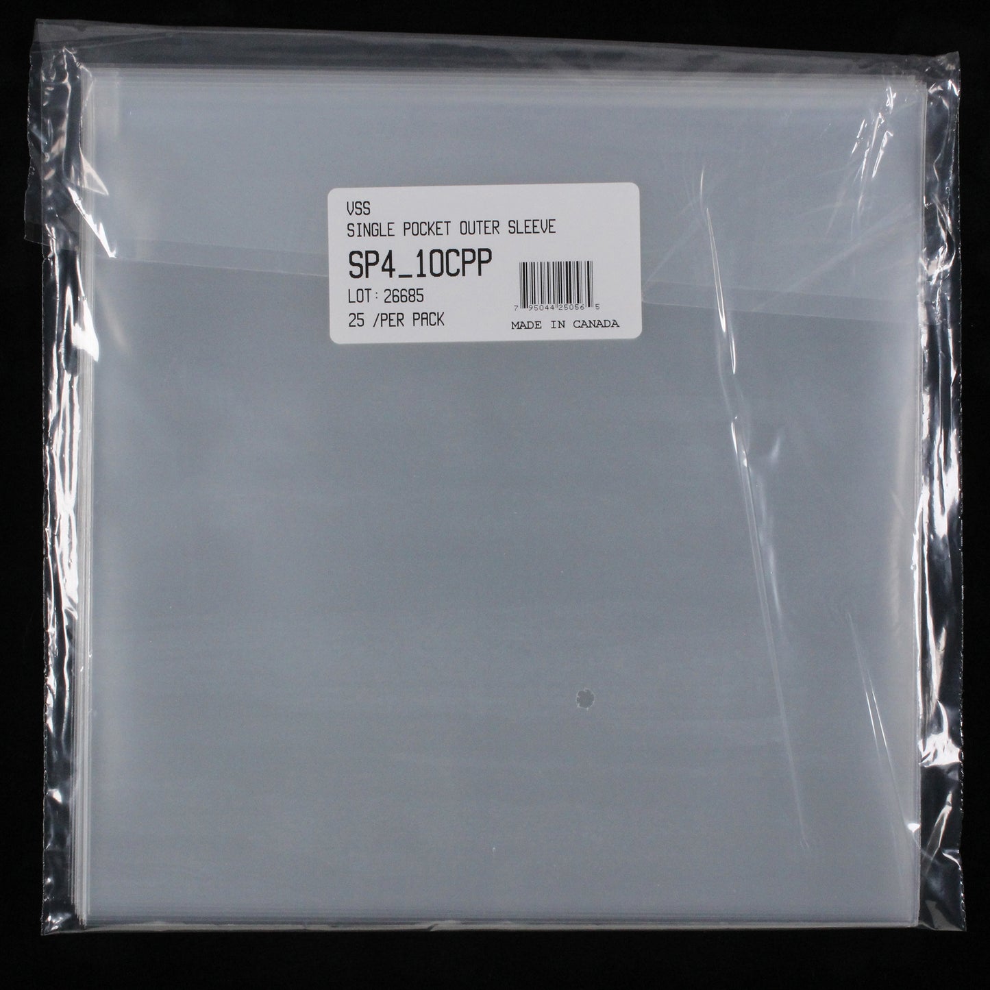 10" Single Pocket Outer Sleeves w/ No Flap - 4mil (25 pack) - Vinyl Storage Solutions