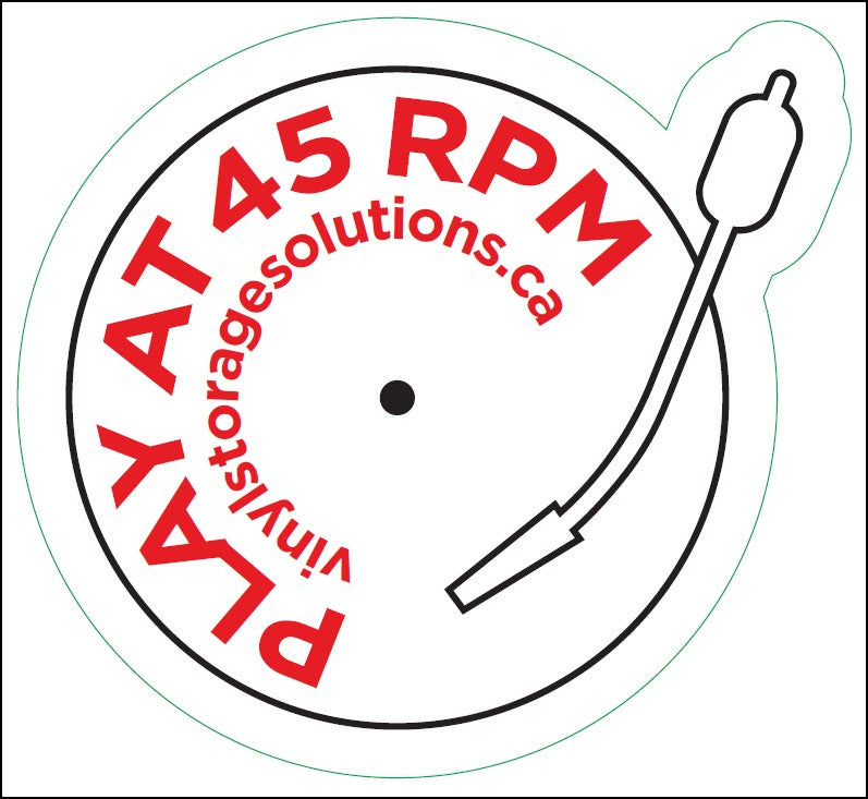 PLAY AT 45 RPM Stickers - Sheet of 10 - Vinyl Storage Solutions