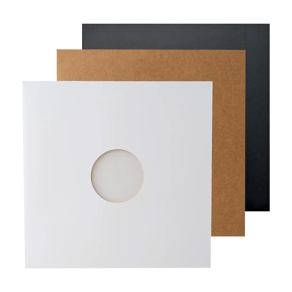 12" Blank Cardboard Jacket w/ Label Cutout & Built-In Clear Inner Sleeve