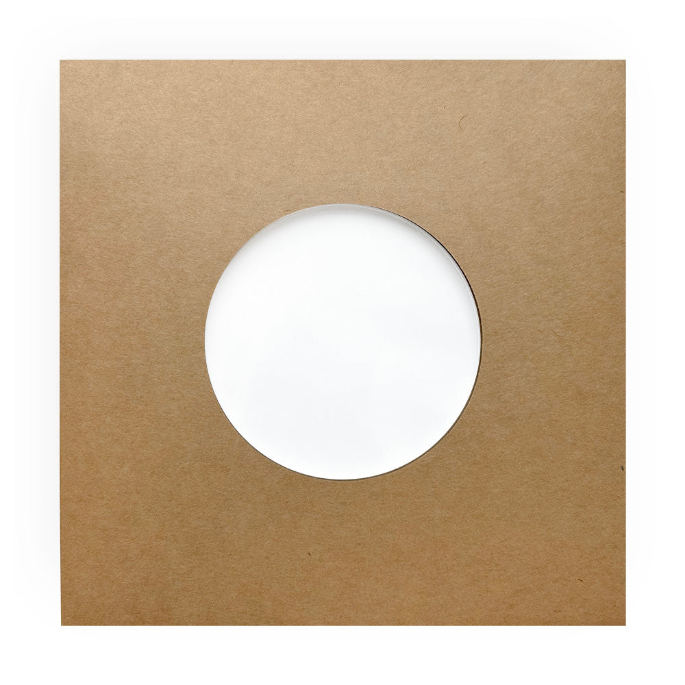 7" Blank Cardboard Jacket w/ Label Cutout & Built-In Clear Inner Sleeve