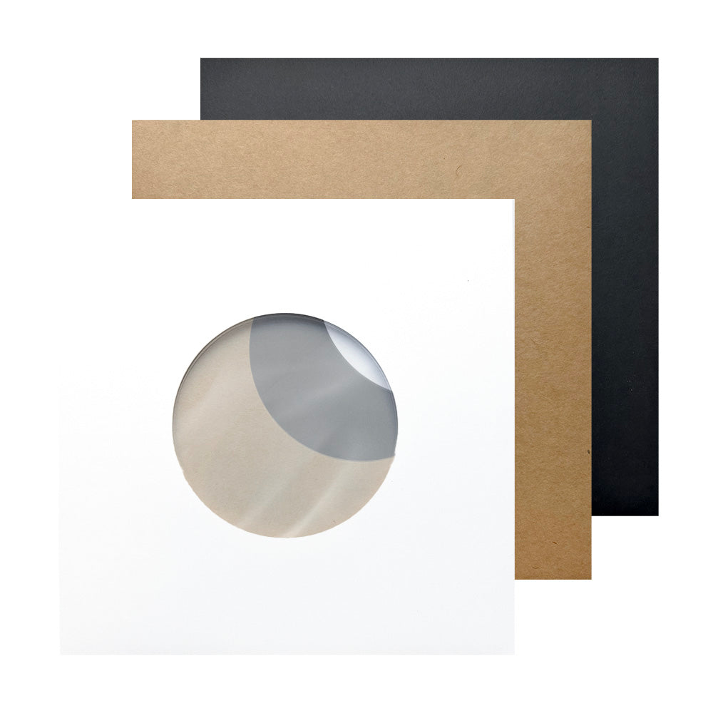 7" Blank Cardboard Jacket w/ Label Cutout & Built-In Clear Inner Sleeve