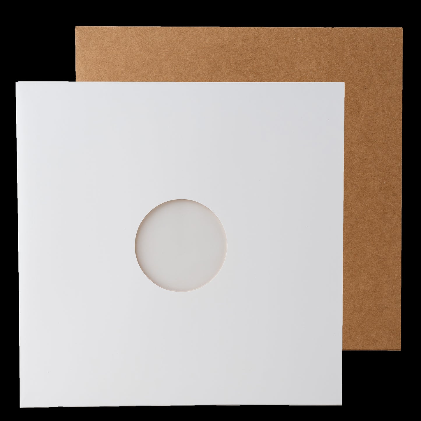 Blank Cardboard Jacket w/ Label Cutout & Built-In Clear Inner Sleeve