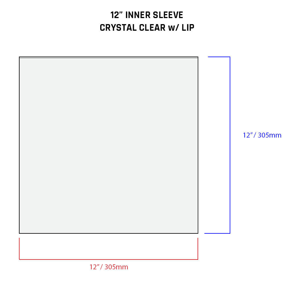 12" Inner Sleeves, Crystal Clear w/ Lip - 3 mil (25 pack)
