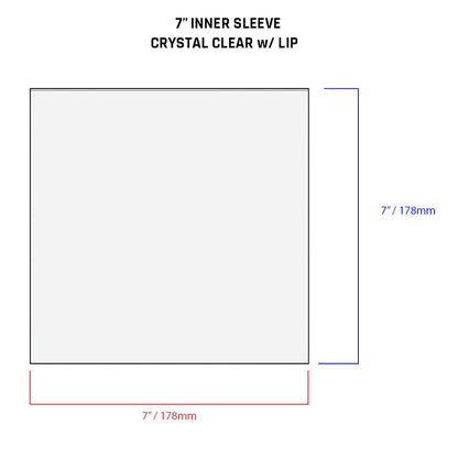 7" Crystal Clear Inner Sleeves with Lip- 3 mil (25 pack)