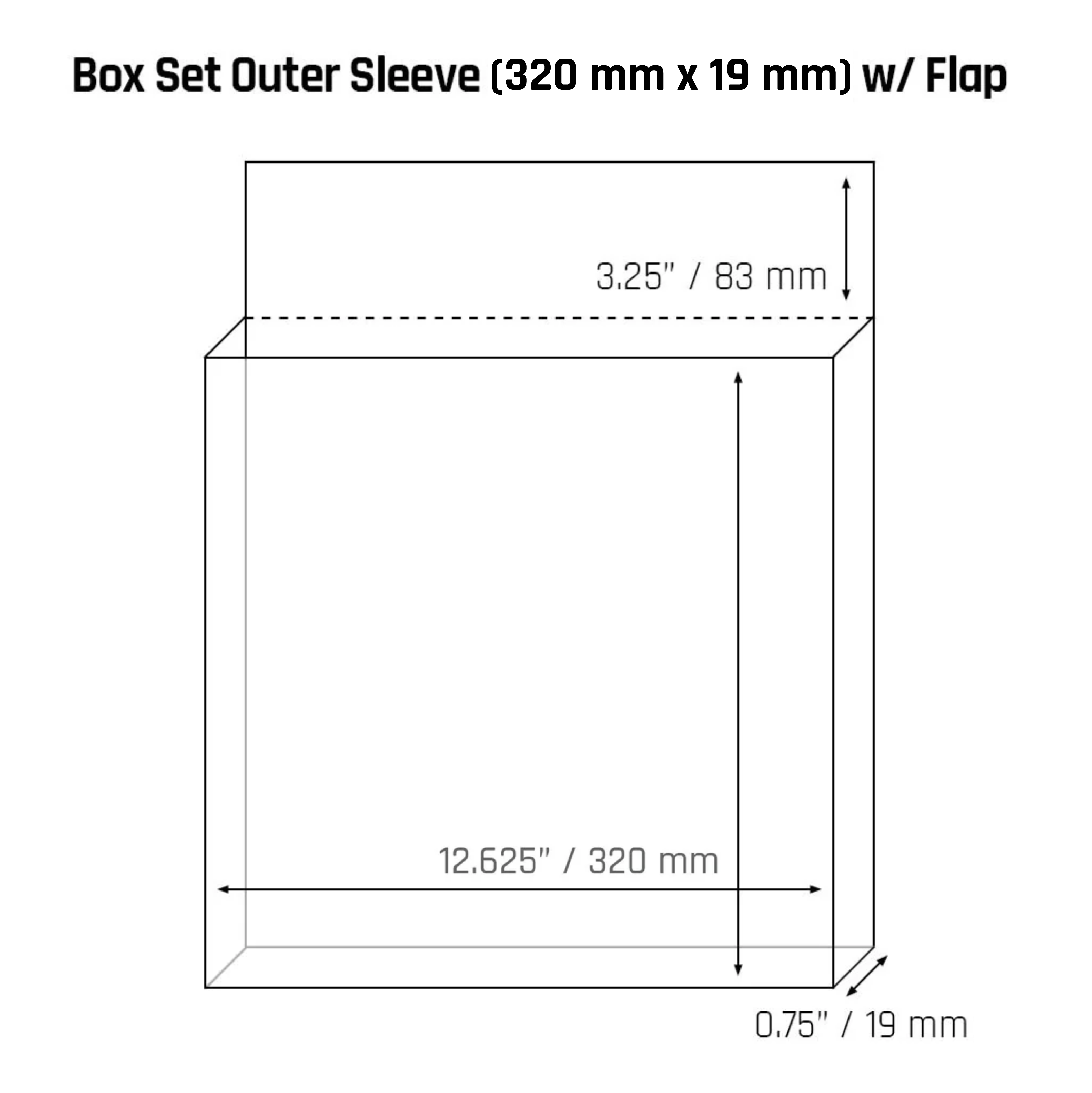 Compact Vinyl Box Set Outer Sleeves (320 mm x 19 mm) - 3mil