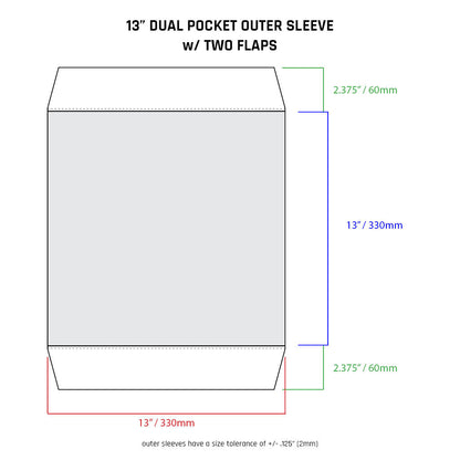 13" Dual Pocket Outer Sleeves w/ Two Flaps - 4mil (25 pack)