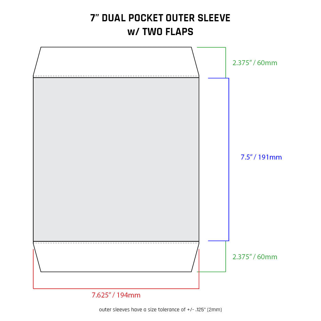 7" Dual Pocket Outer Sleeves w/ Two Flaps - 4mil (25 pack)
