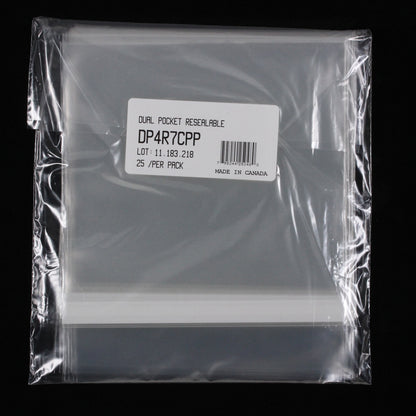 7" Dual Pocket Outer Sleeves w/ Sealable Flap - 4mil (25 pack)