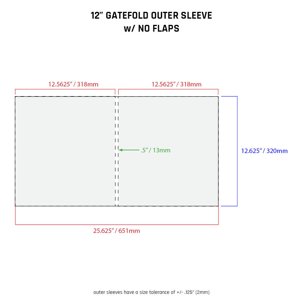 12" Gatefold Outer Sleeves w/ No Flaps 4mil (10 pack) Vinyl Storage