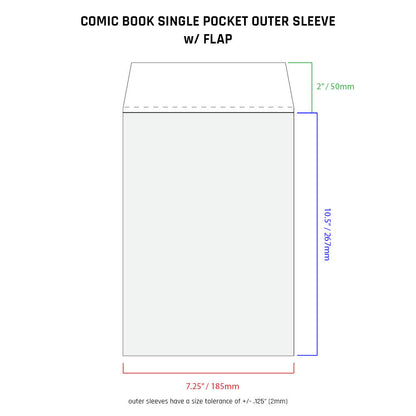 Comic Book Single Pocket Sleeves w/ Flap - 4mil (25 pack)
