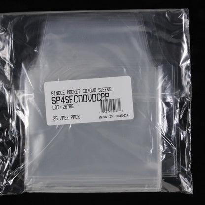 CD/DVD Single Pocket Outer Sleeves w/ Flap - 4mil (25 pack) - Vinyl Storage Solutions