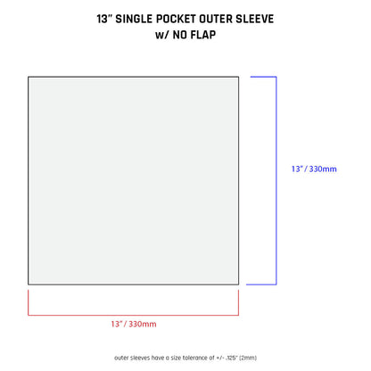 13" Single Pocket Outer Sleeves w/ No Flap - 4mil (25 pack)