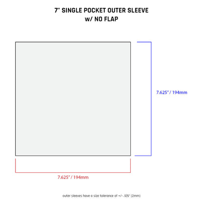 7" Single Pocket Outer Sleeves w/ No Flap - 4mil (25 pack)
