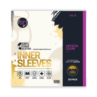 12" Inner Sleeves, Crystal Clear - 3 mil (25 pack)