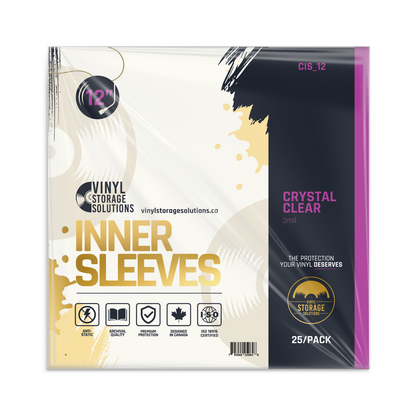 12" Inner Sleeves, Crystal Clear - 3 mil (25 pack)