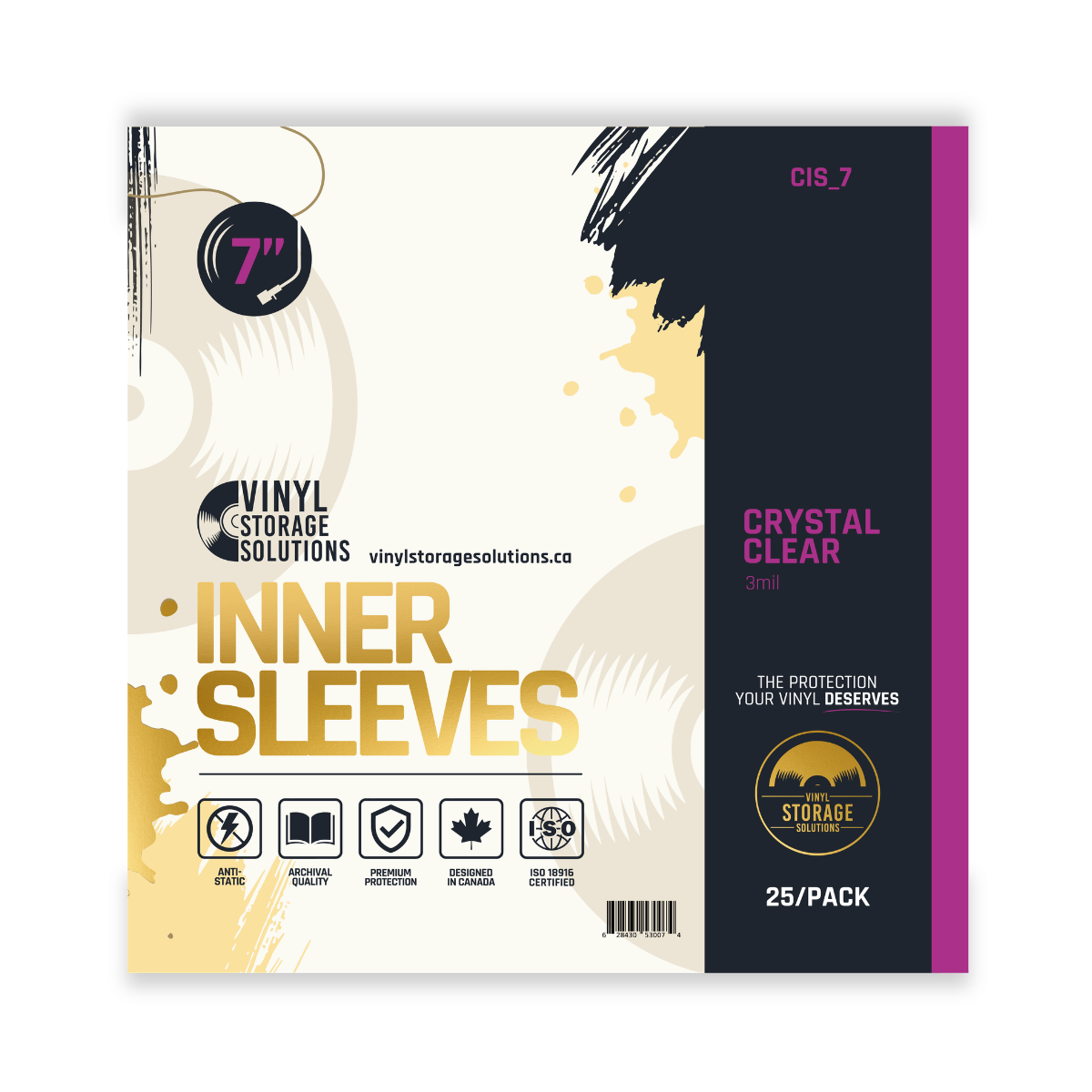 7" Crystal Clear Inner Sleeves - 3 mil (25 pack)