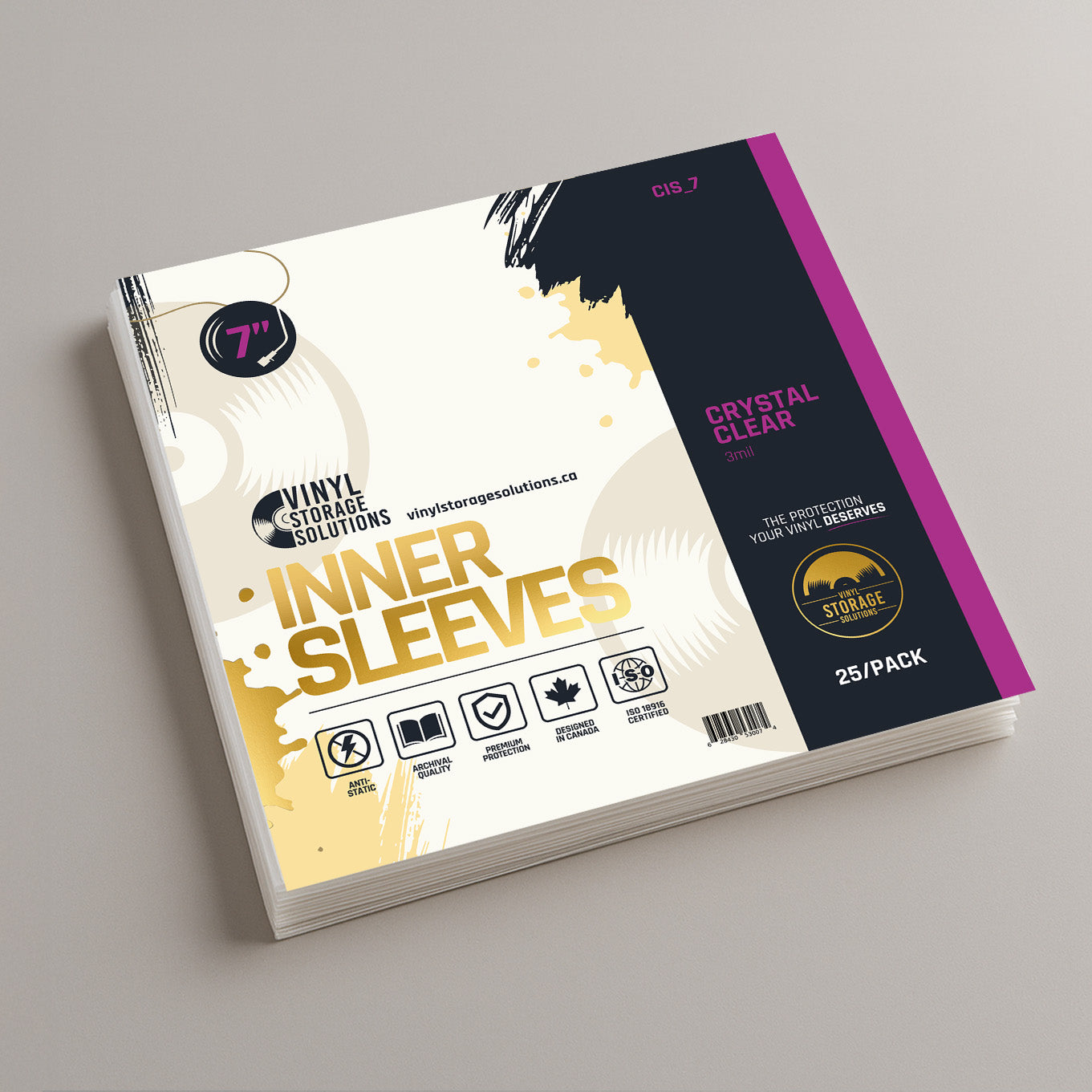 7" Crystal Clear Inner Sleeves - 3 mil (25 pack)
