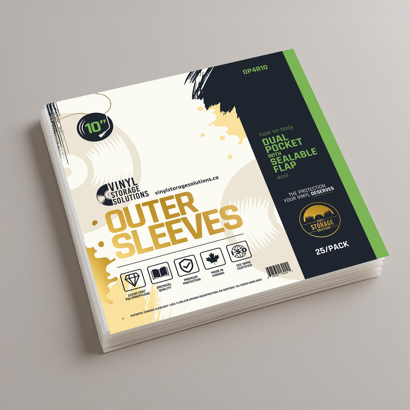 10" Dual Pocket Outer Sleeves w/ Sealable Flap - 4mil (25 pack)