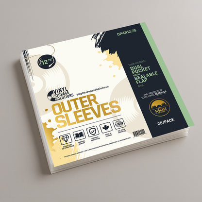 12.75" Dual Pocket Outer Sleeves w/ Sealable Flap (Tape on Body) - 4mil (25 pack)