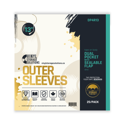 13" Dual Pocket Outer Sleeves w/ Sealable Flap - 4mil (25 pack)