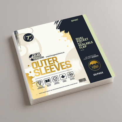 7" Dual Pocket Outer Sleeves w/ Sealable Flap - 4mil (25 pack)