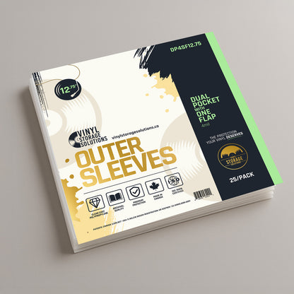 12.75" Dual Pocket Outer Sleeves w/ One Flap - 4mil (25 pack)