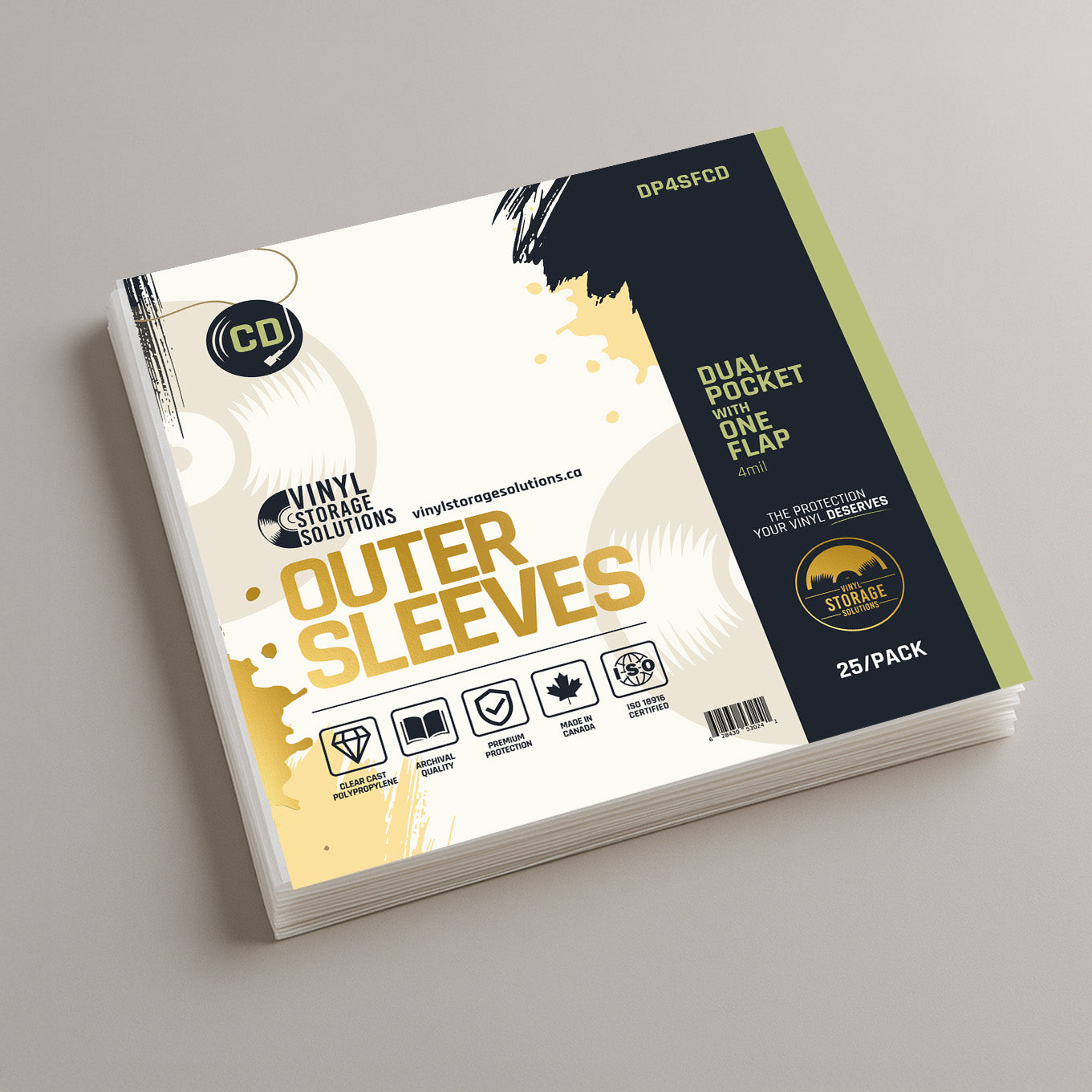 CD/DVD Dual Pocket Outer Sleeves w/ One Flap - 4mil (25 pack
