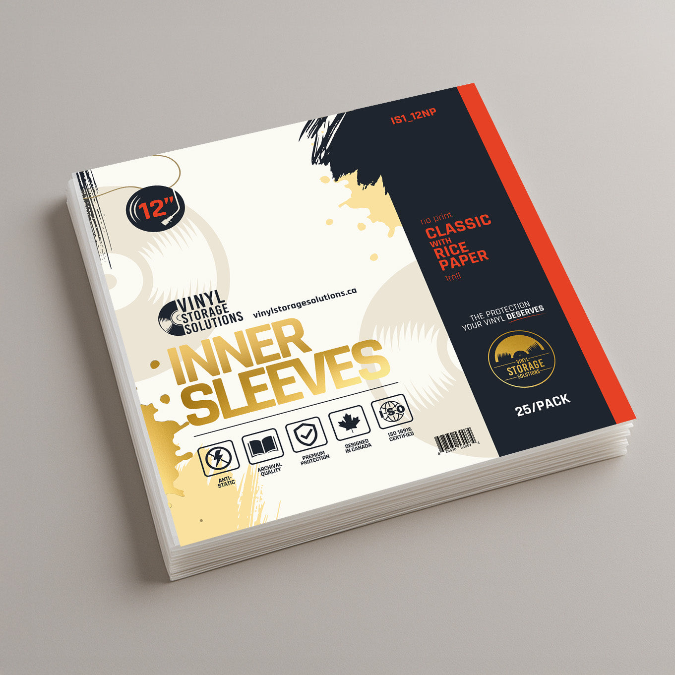 12" Inner Sleeves w/ Rice Paper - 1mil (25 pack)