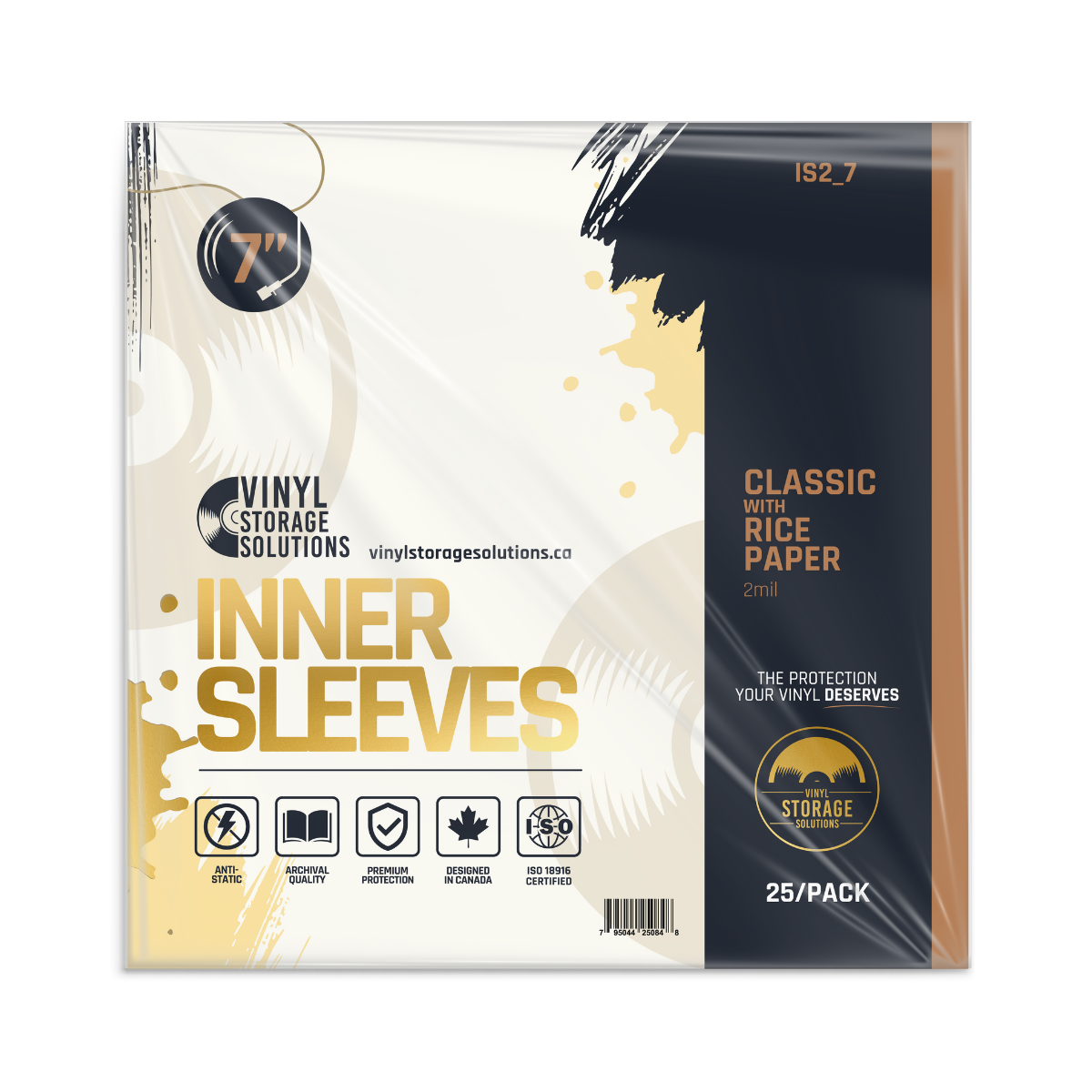 7" Inner Sleeves w/ Rice Paper - 2mil (25 pack)