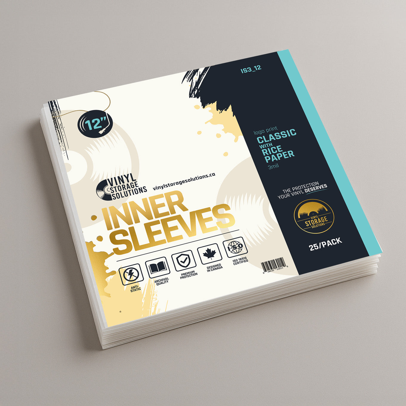 12" Inner Sleeves w/ Rice Paper - 3mil (25 pack)