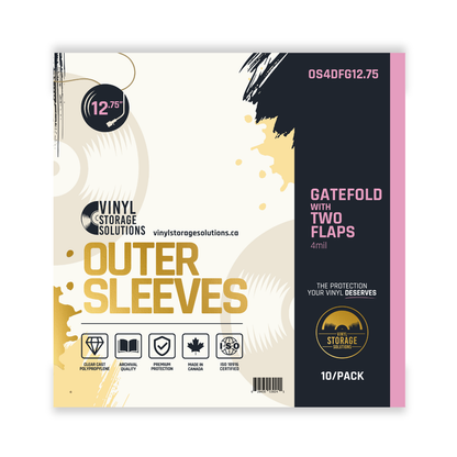 12.75" Gatefold Outer Sleeves w/ Two Flaps - 4mil (10 pack)