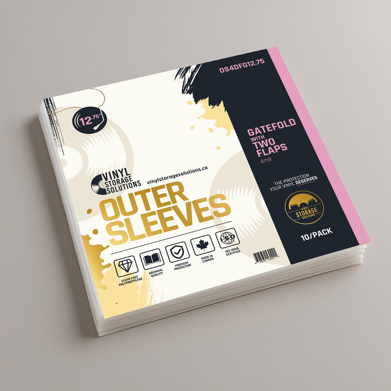 12.75" Gatefold Outer Sleeves w/ Two Flaps - 4mil (10 pack)