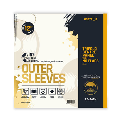 12" Tri-Fold Centre Panel Outer Sleeves - 4mil (25 pack)
