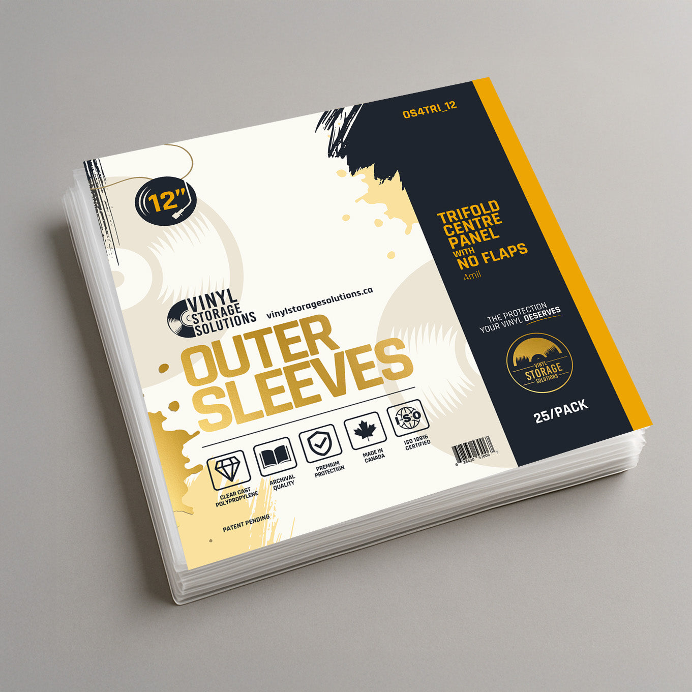 12" Tri-Fold Centre Panel Outer Sleeves - 4mil (25 pack)