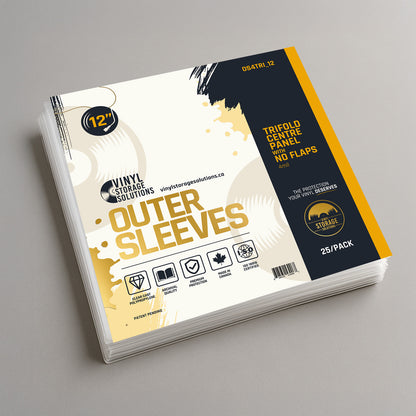 12" Tri-Fold Centre Panel Outer Sleeves - 4mil (25 pack)